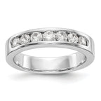 Platinum 7-Stone 3/4 carat Round Diamond Complete Channel Band