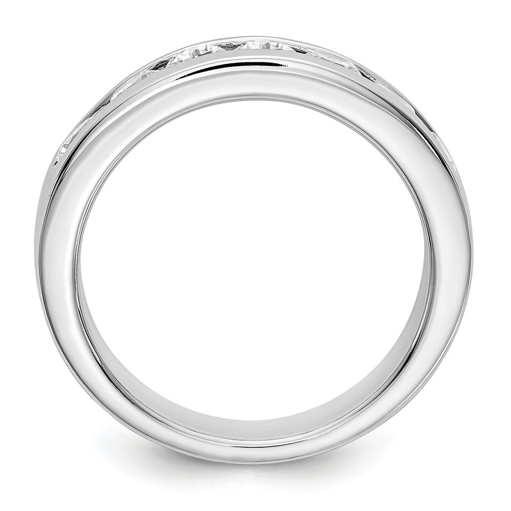 Platinum 7-Stone (Holds 7-3.4mm Round) Channel Band Mounting (No Stone Included)
