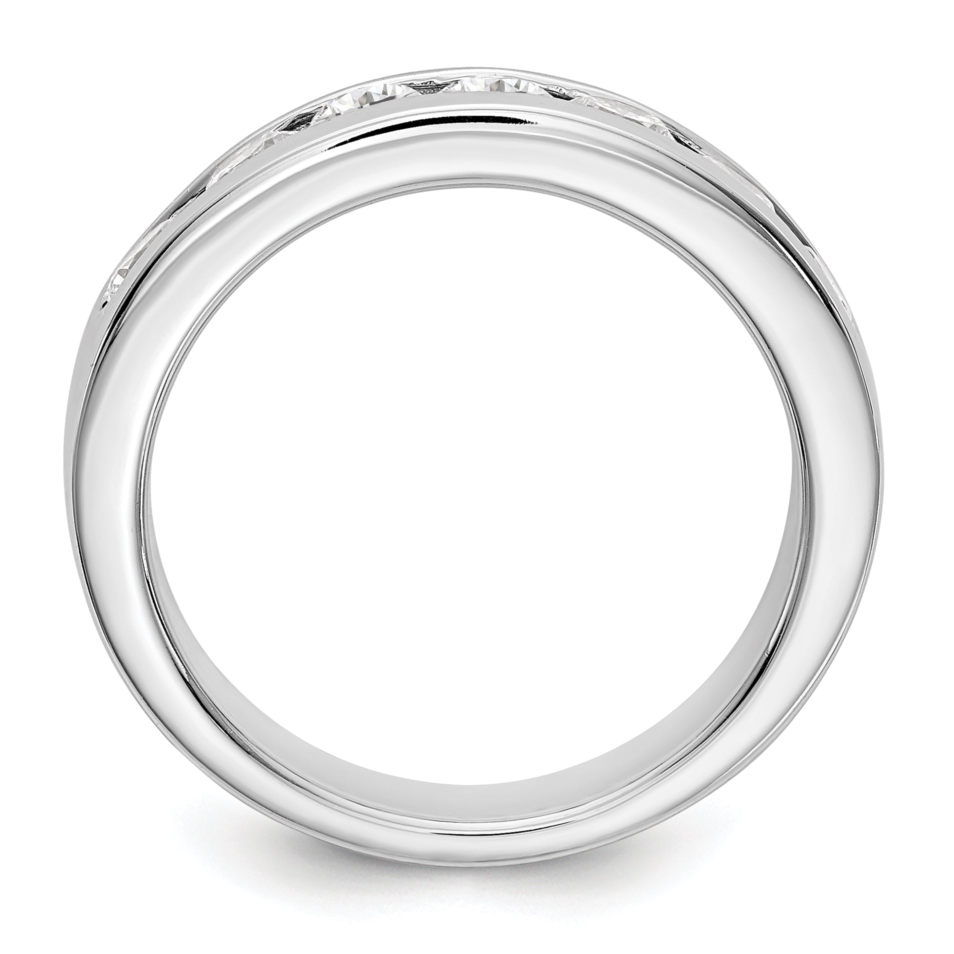 Platinum 7-Stone (Holds 7-3.4mm Round) Channel Band Mounting (No Stone Included)