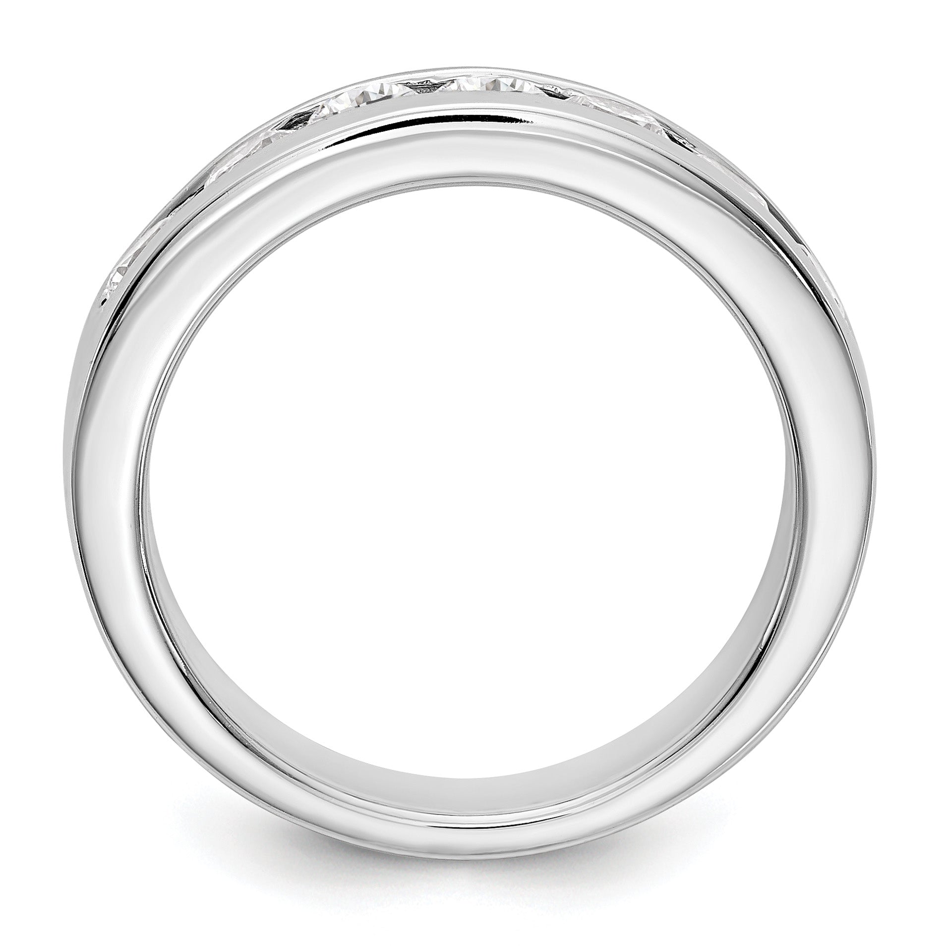 Platinum 7-Stone 1 carat Round Diamond Complete Channel Band Secondary image
