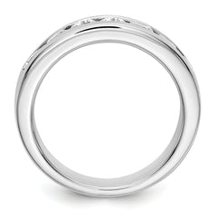 Platinum 7-Stone (Holds 7-3.4mm Round) Channel Band Mounting (No Stone Included)