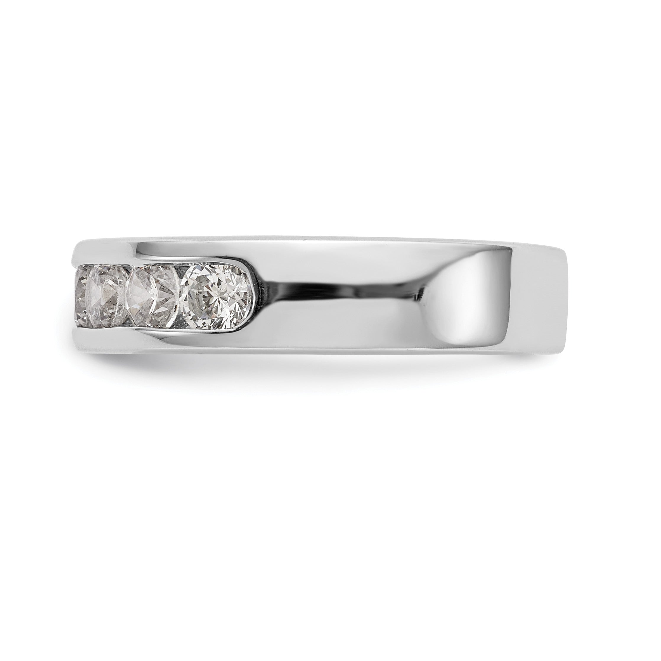 Platinum 7-Stone 1 carat Round Diamond Complete Channel Band