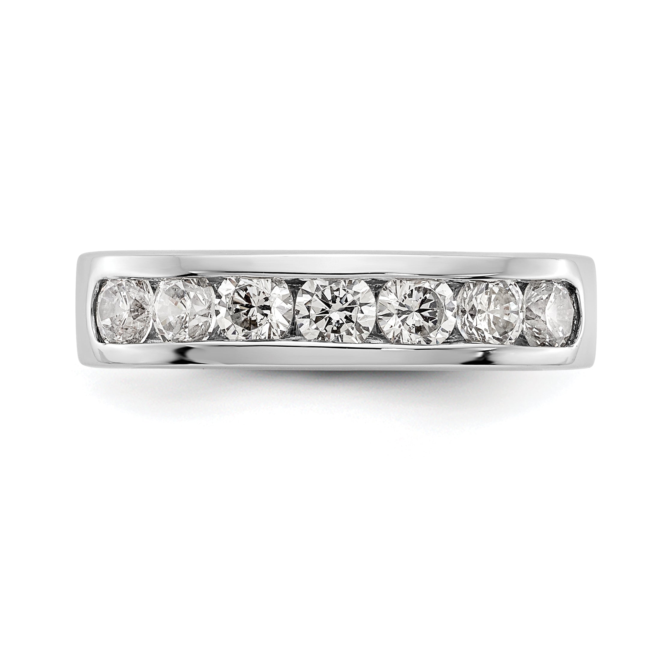 Platinum 7-Stone (Holds 7-3.4mm Round) Channel Band Mounting (No Stone Included)