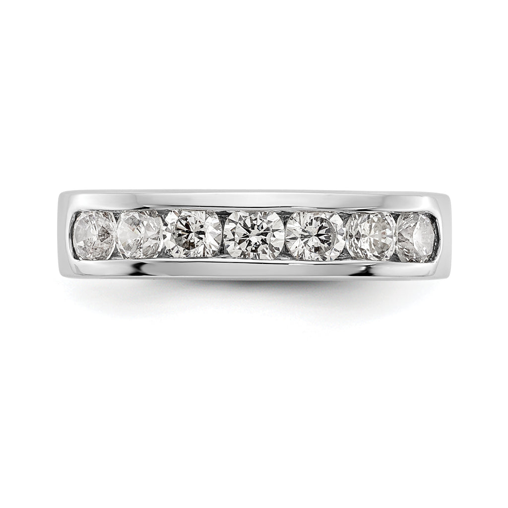 Platinum 7-Stone (Holds 7-3.4mm Round) Channel Band Mounting (No Stone Included)