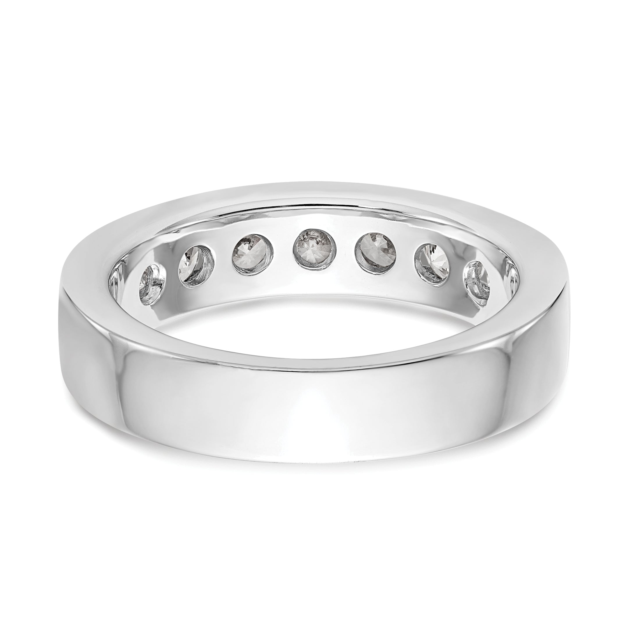 Platinum 7-Stone (Holds 7-3.4mm Round) Channel Band Mounting (No Stone Included)