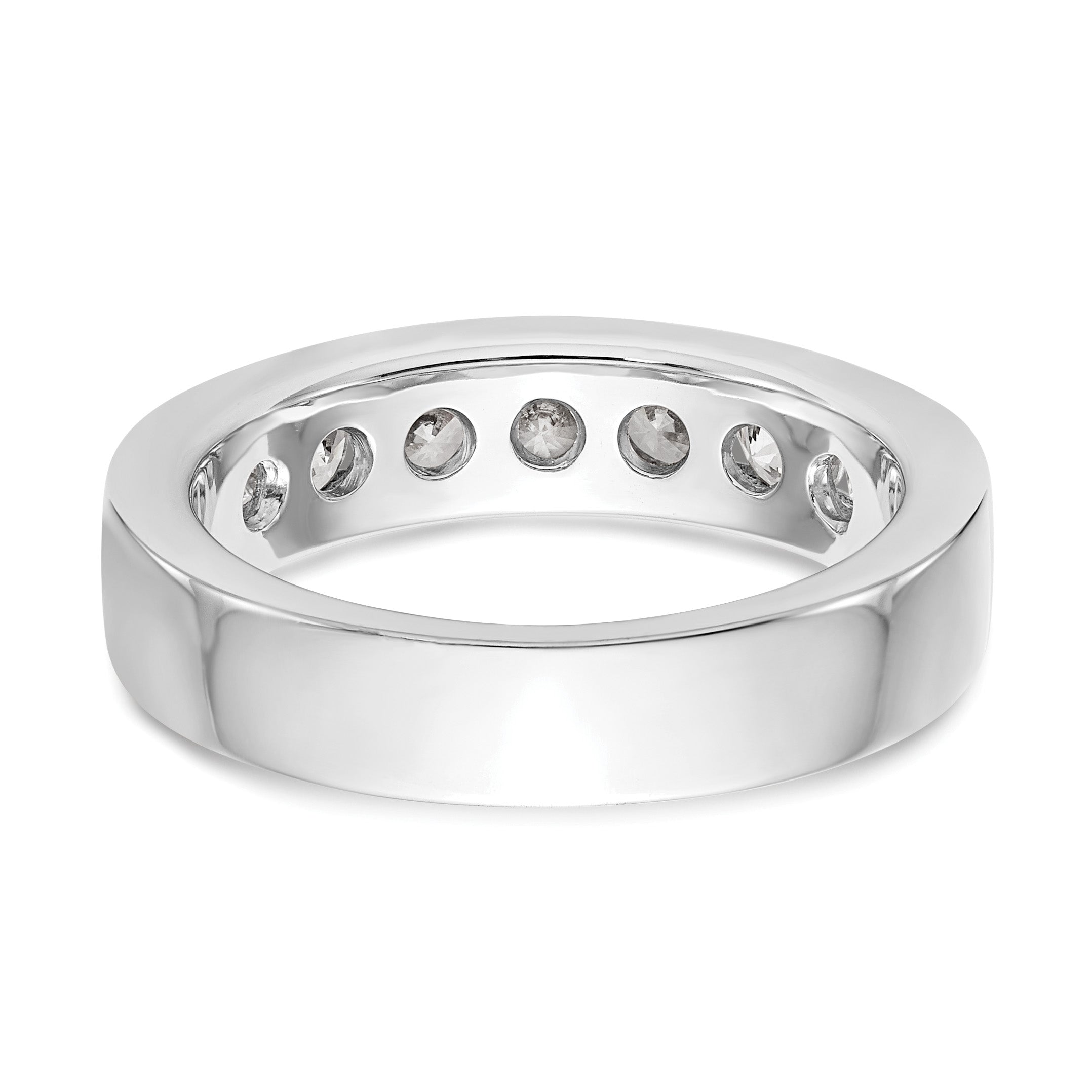 Platinum 7-Stone 1 carat Round Diamond Complete Channel Band