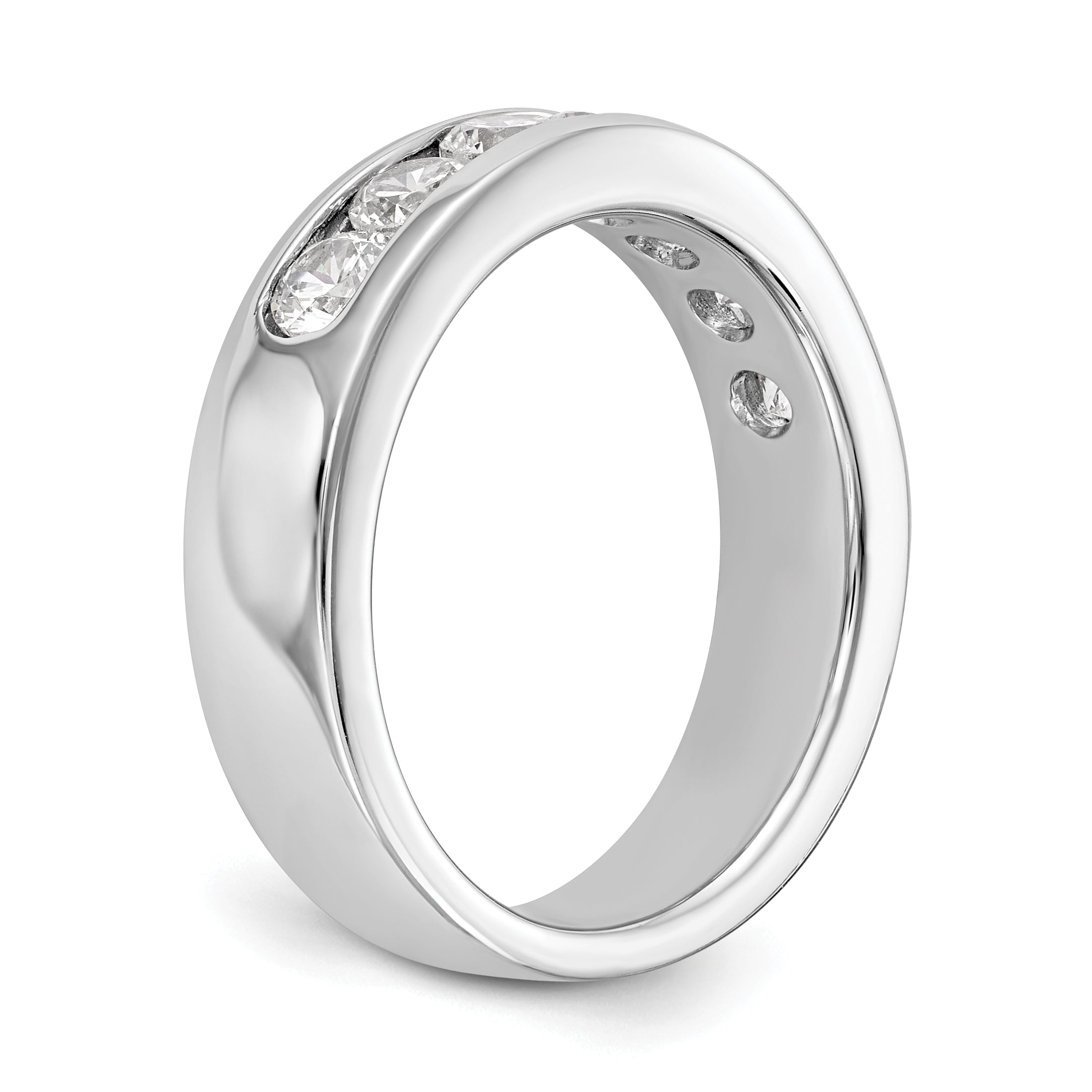 Platinum 7-Stone (Holds 7-3.4mm Round) Channel Band Mounting (No Stone Included)