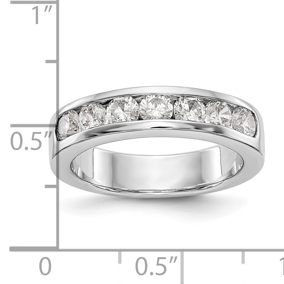 Platinum 7-Stone (Holds 7-3.4mm Round) Channel Band Mounting (No Stone Included)