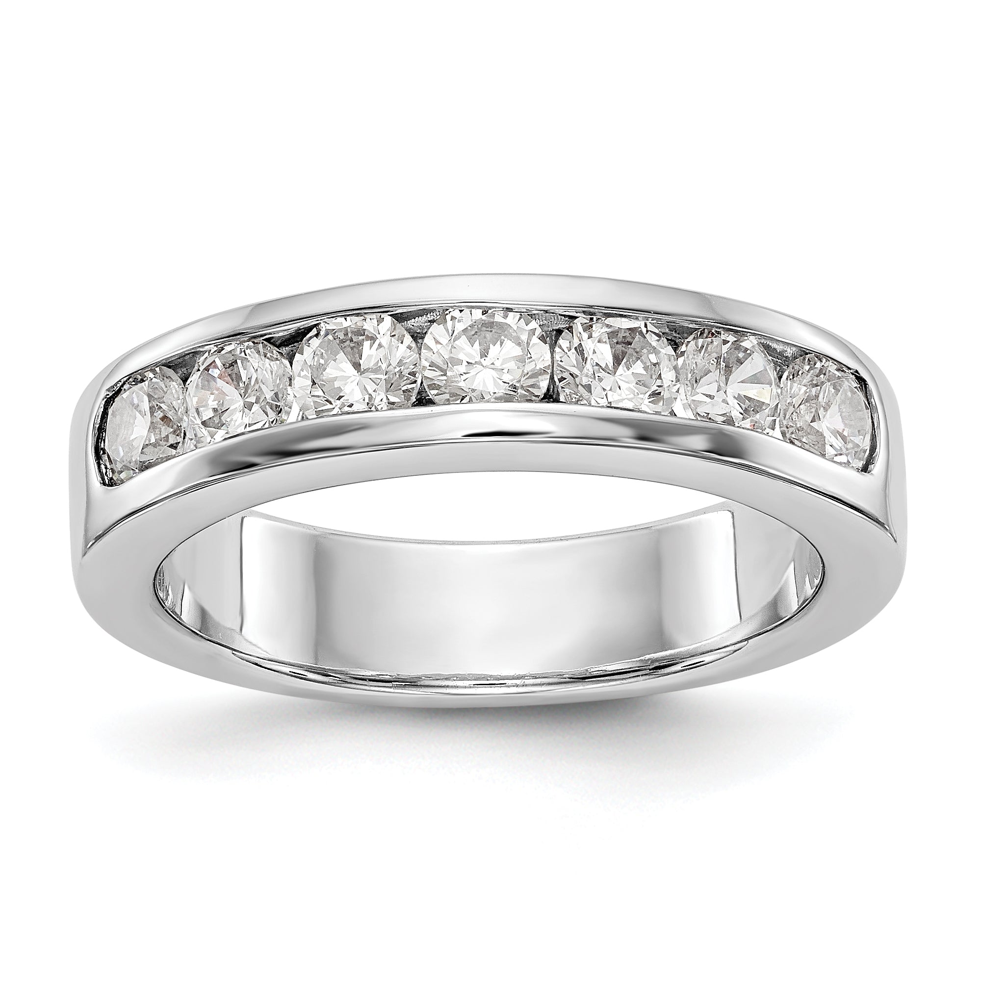 Platinum 7-Stone (Holds 7-3.4mm Round) Channel Band Mounting (No Stone Included)