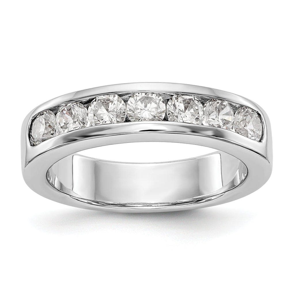 Platinum 7-Stone (Holds 7-3.4mm Round) Channel Band Mounting (No Stone Included)