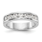 Platinum 7-Stone (Holds 7-3.4mm Round) Channel Band Mounting (No Stone Included)