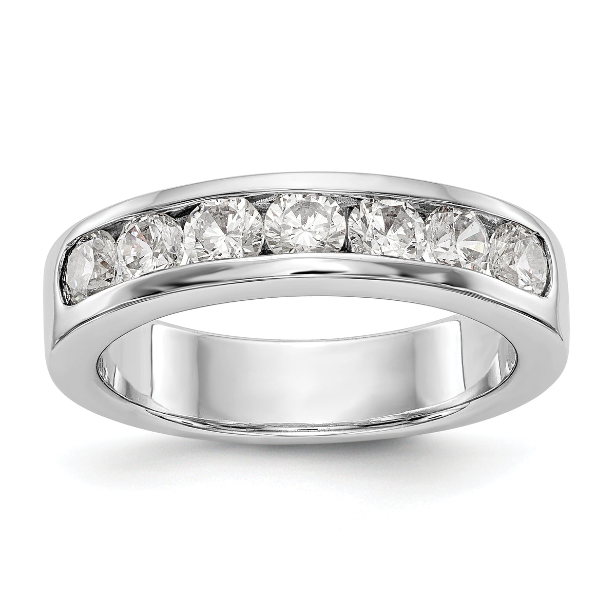 Platinum 7-Stone (Holds 7-3.4mm Round) Channel Band Mounting (No Stone Included)