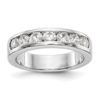 Platinum 7-Stone 1 carat Round Diamond Complete Channel Band