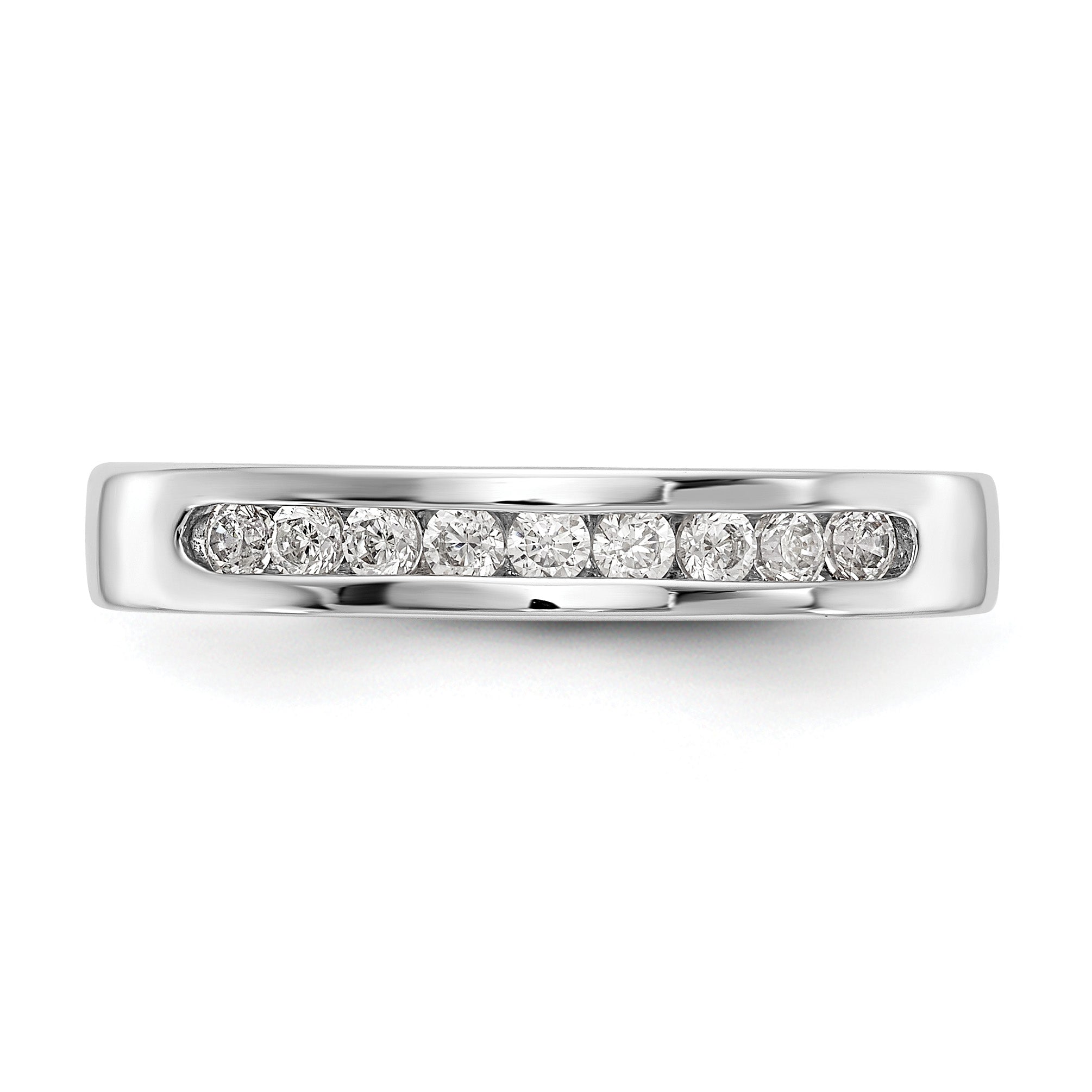 Platinum 9-Stone 1/4 carat Round Diamond Complete Channel Band