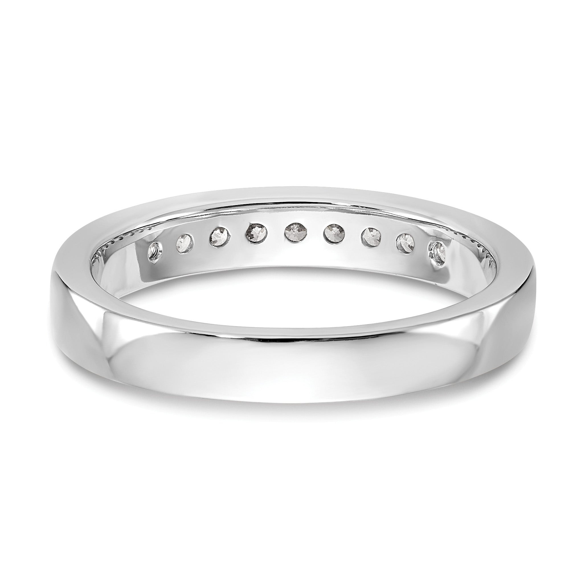 Platinum 9-Stone 1/4 carat Round Diamond Complete Channel Band