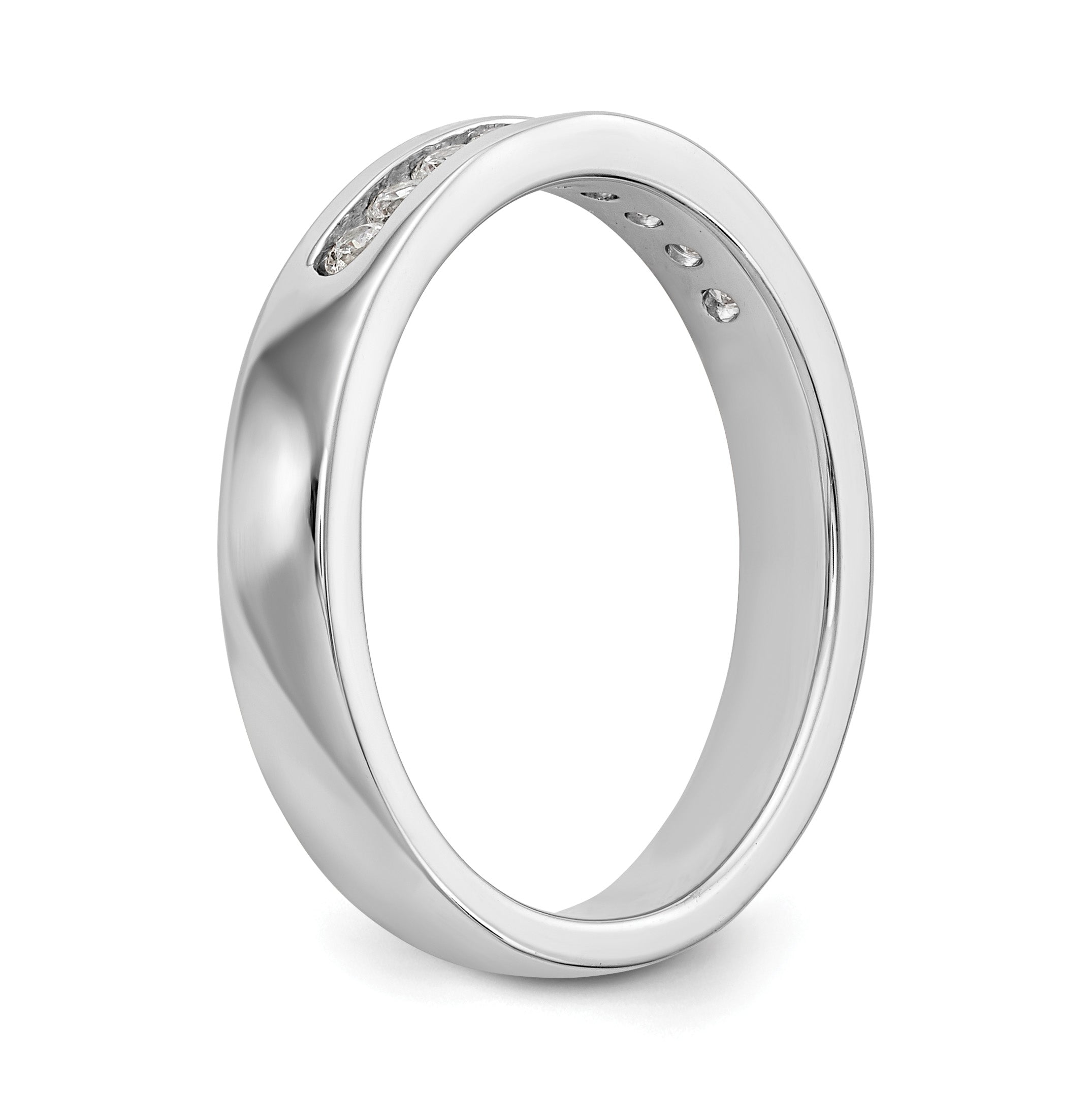 Platinum 9-Stone 1/4 carat Round Diamond Complete Channel Band