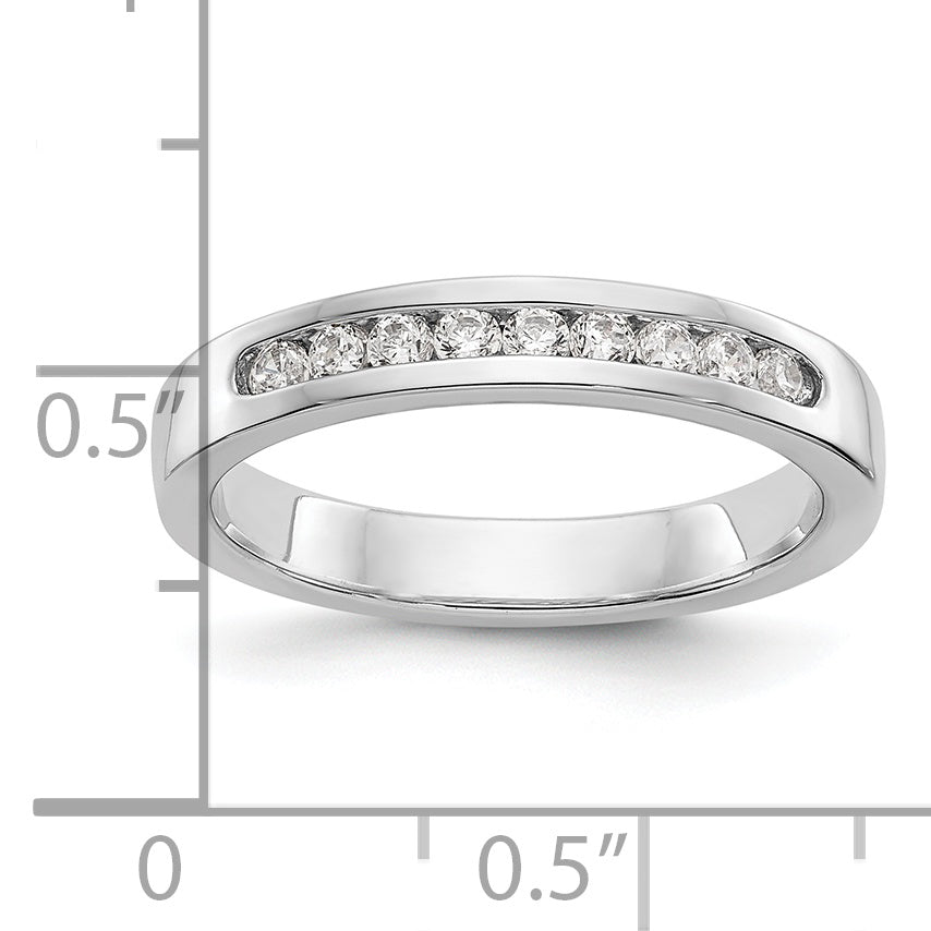 Platinum 9-Stone 1/4 carat Round Diamond Complete Channel Band
