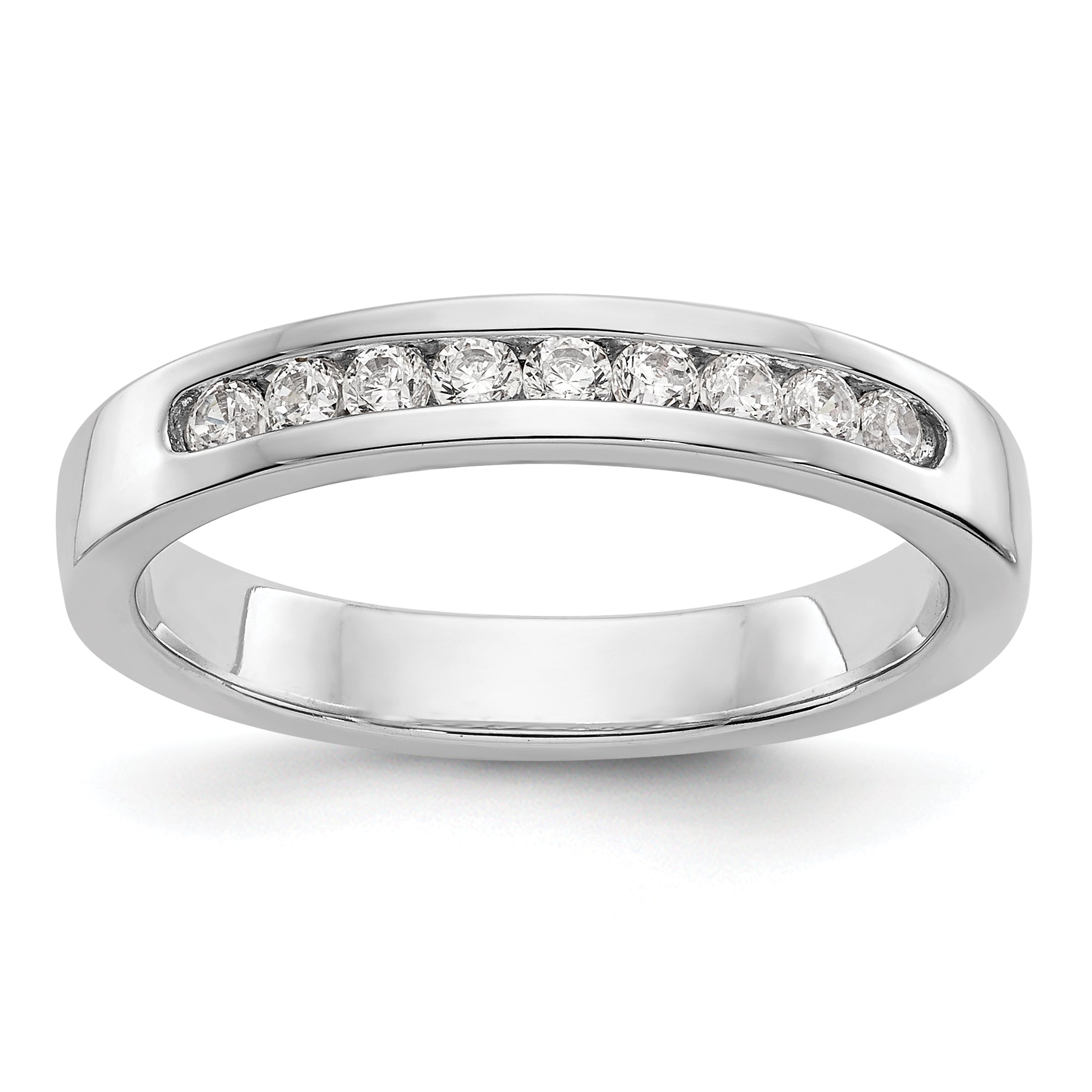 Platinum 9-Stone (Holds 9-1.9mm Round) Channel Band Mounting (No Stone Included)