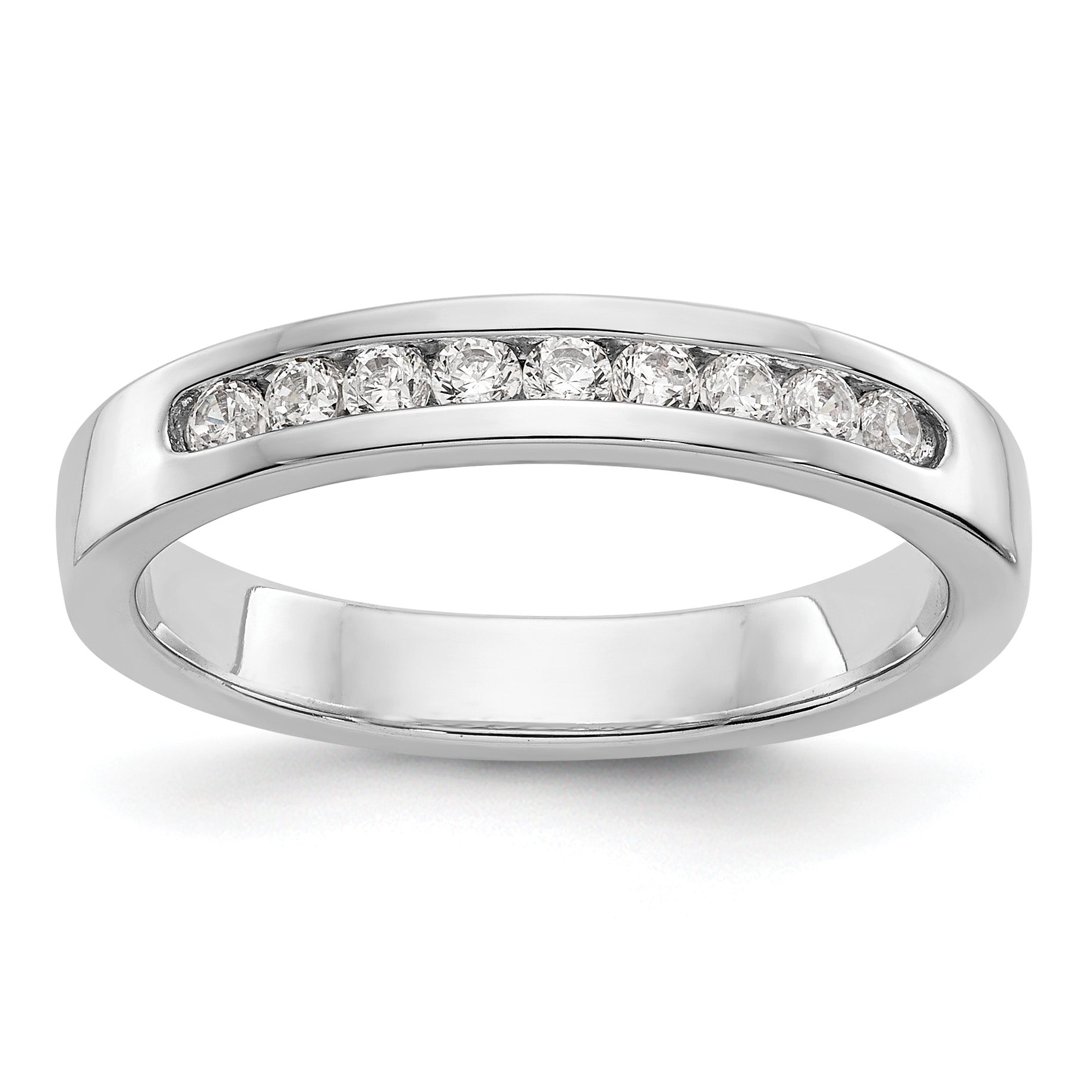 Platinum 9-Stone 1/4 carat Round Diamond Complete Channel Band Main image