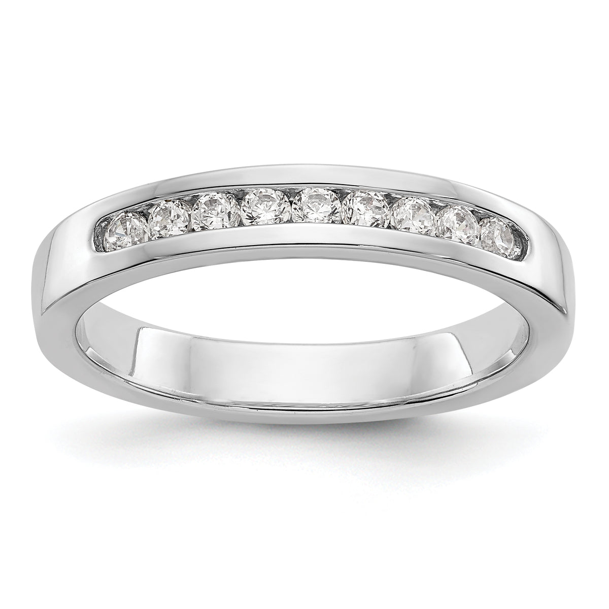 Platinum 9-Stone (Holds 9-1.9mm Round) Channel Band Mounting (No Stone Included)