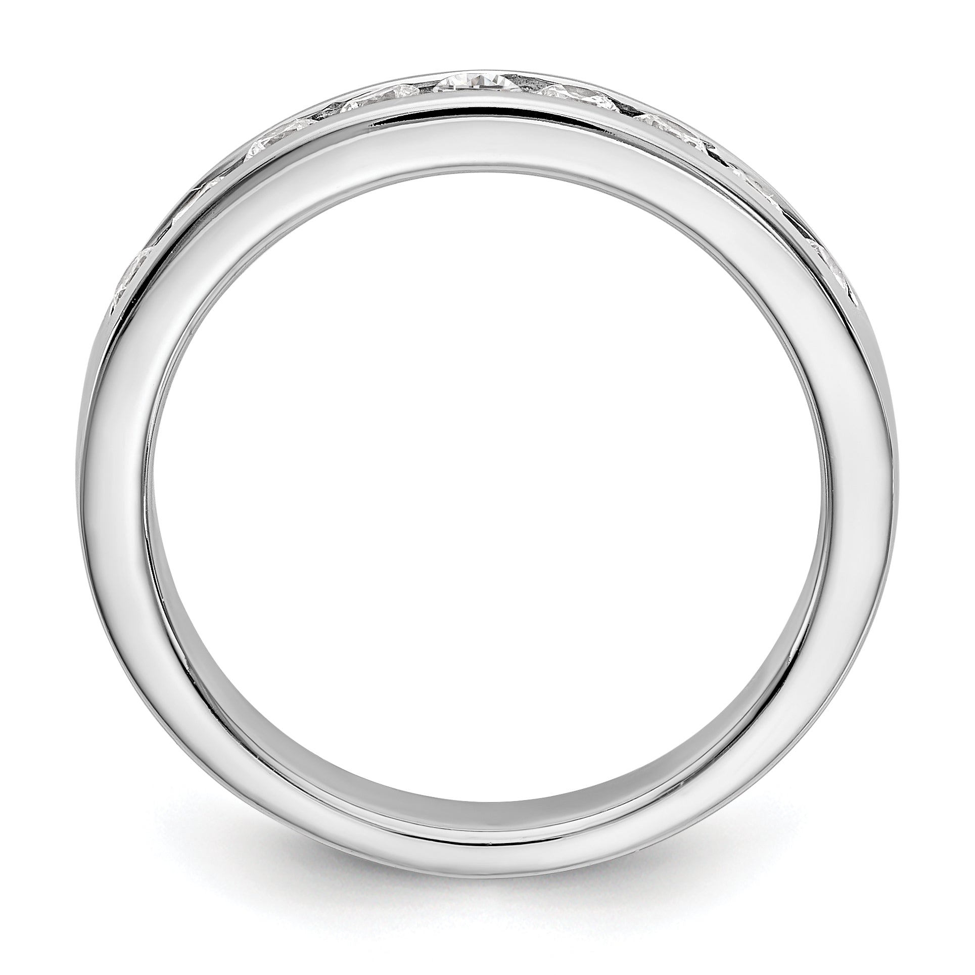 Platinum 9-Stone (Holds 9-2.3mm Round) Channel Band Mounting (No Stone Included) Secondary image