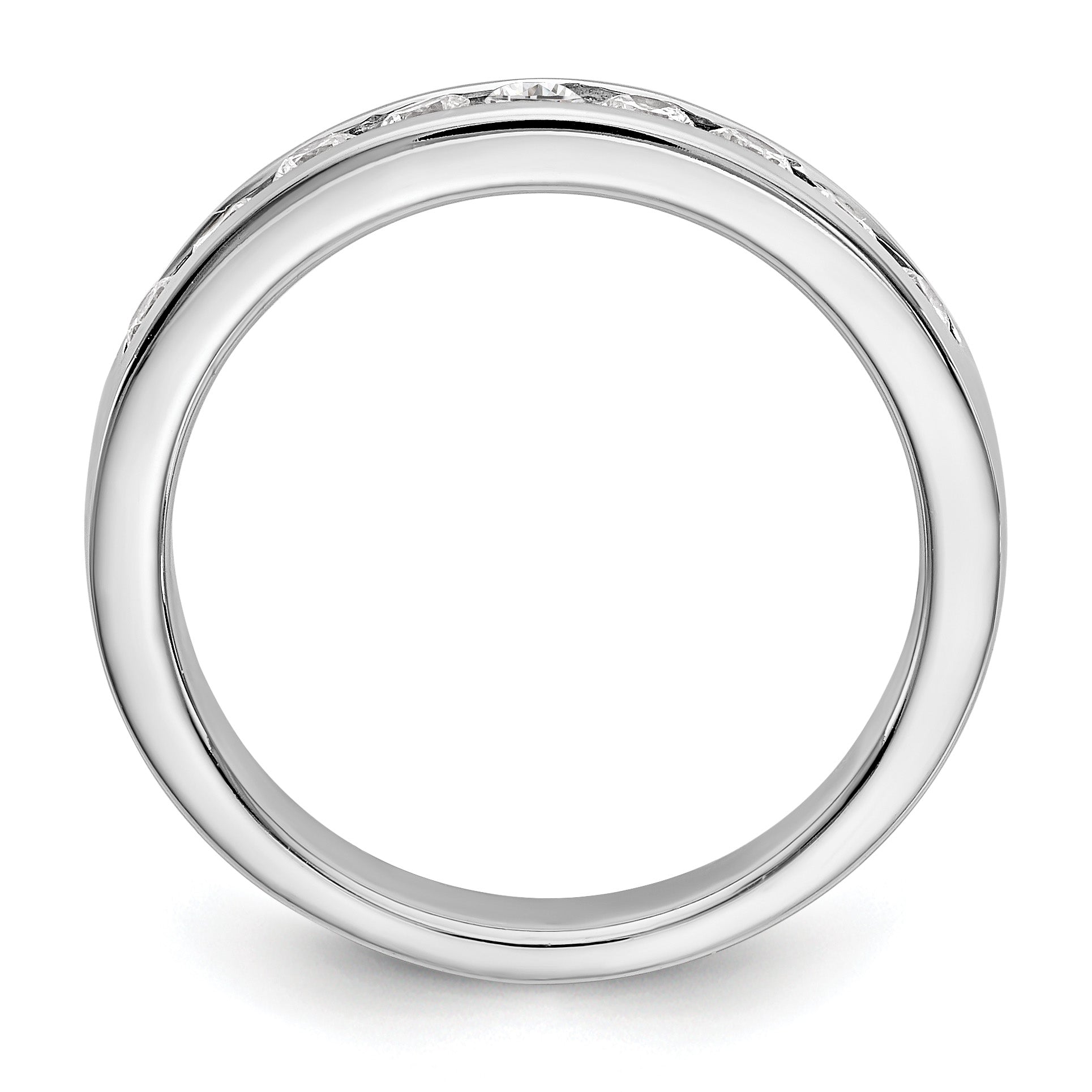 Platinum 9-Stone 1/2 carat Round Diamond Complete Channel Band Secondary image