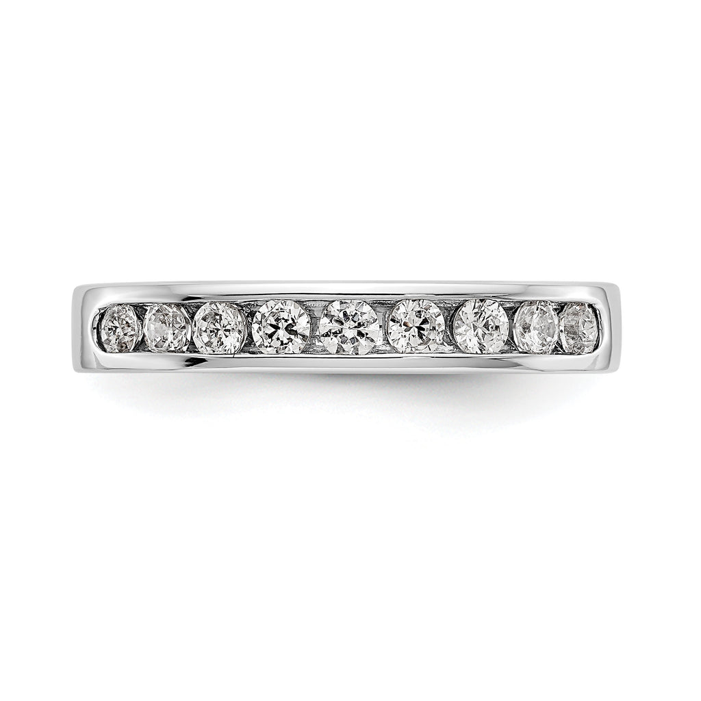 Platinum 9-Stone 1/2 carat Round Diamond Complete Channel Band