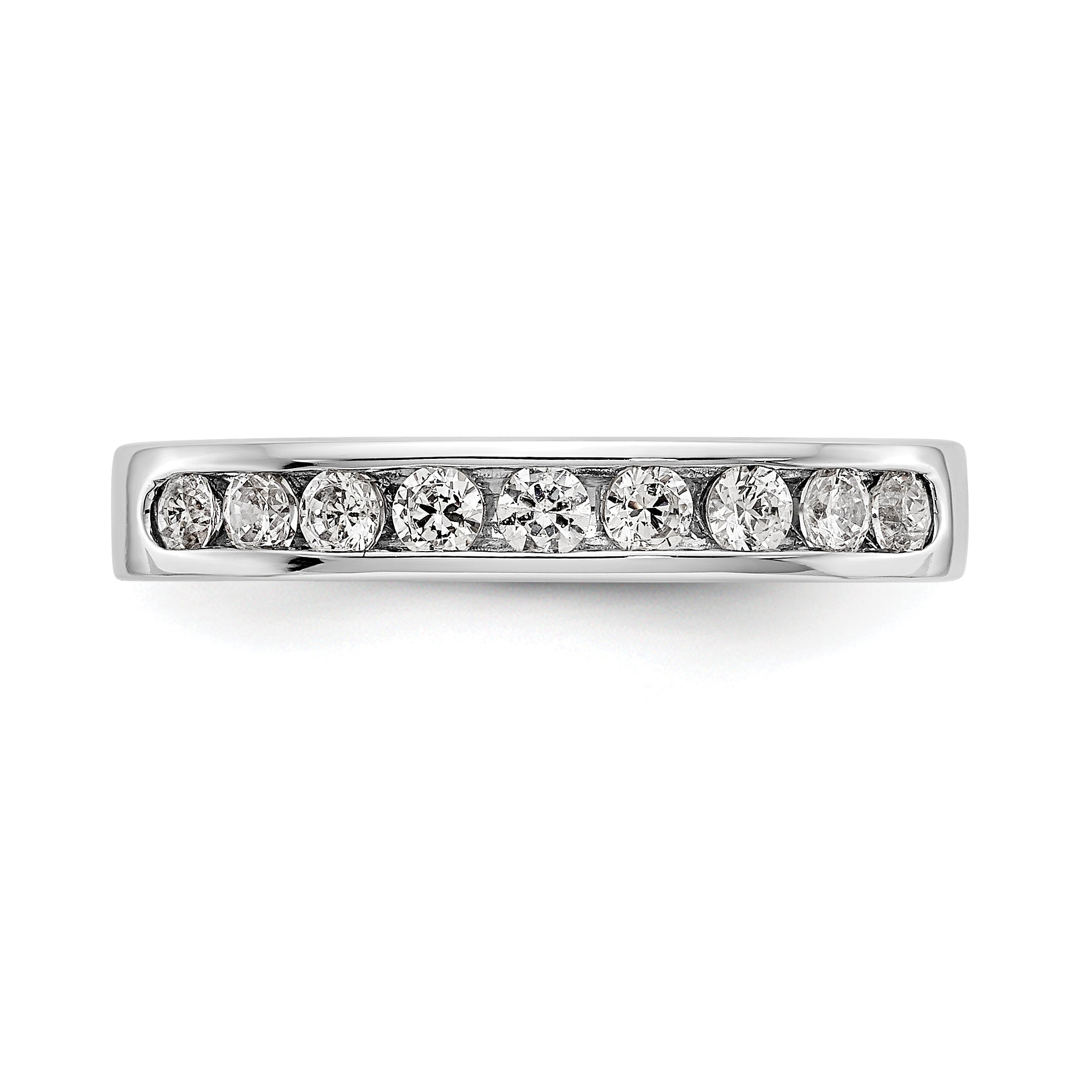 Platinum 9-Stone 1/2 carat Round Diamond Complete Channel Band