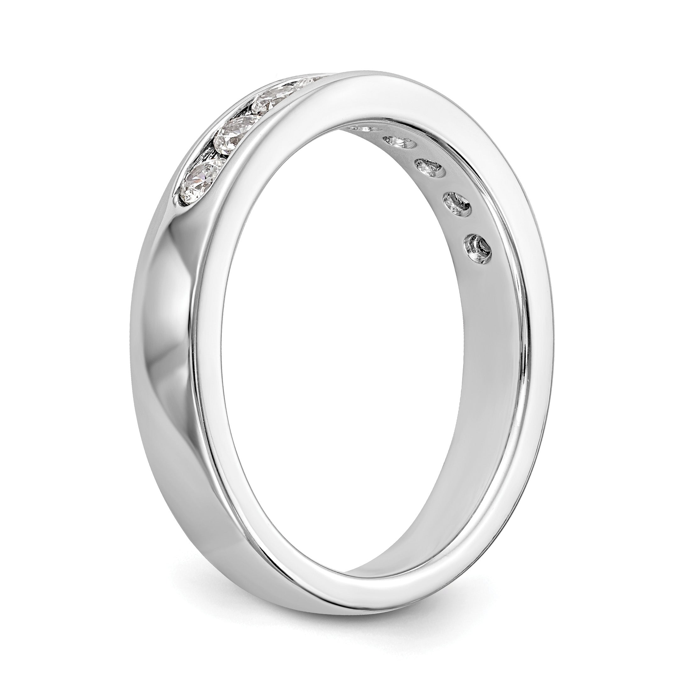 Platinum 9-Stone 1/2 carat Round Diamond Complete Channel Band