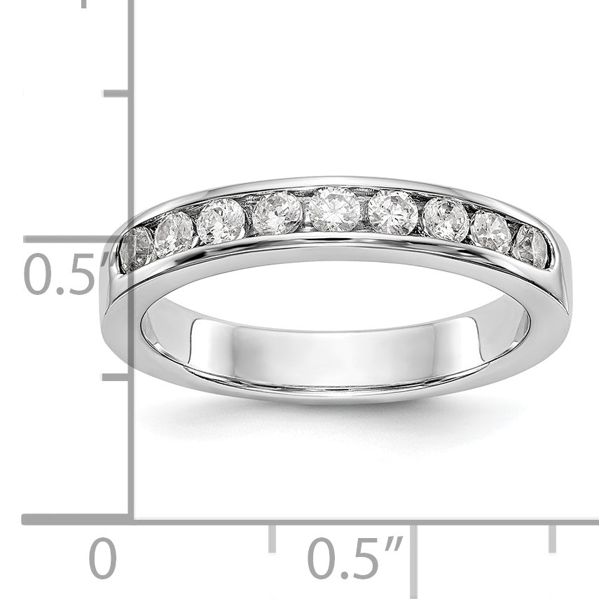 Platinum 9-Stone 1/2 carat Round Diamond Complete Channel Band