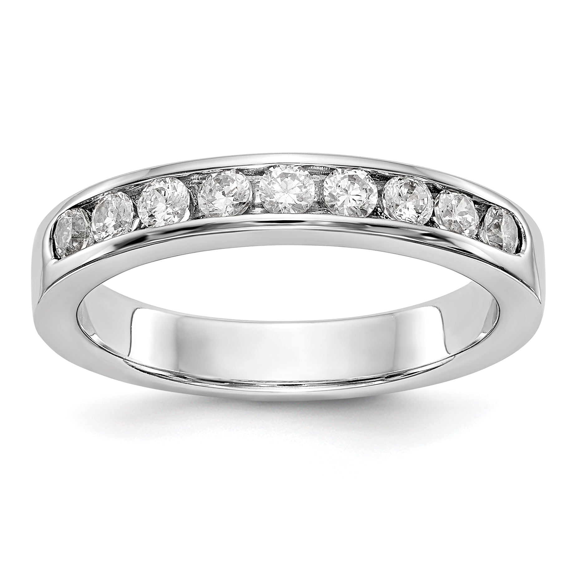 Platinum 9-Stone (Holds 9-2.3mm Round) Channel Band Mounting (No Stone Included)