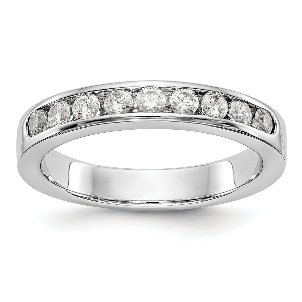 Platinum 9-Stone (Holds 9-2.3mm Round) Channel Band Mounting (No Stone Included)
