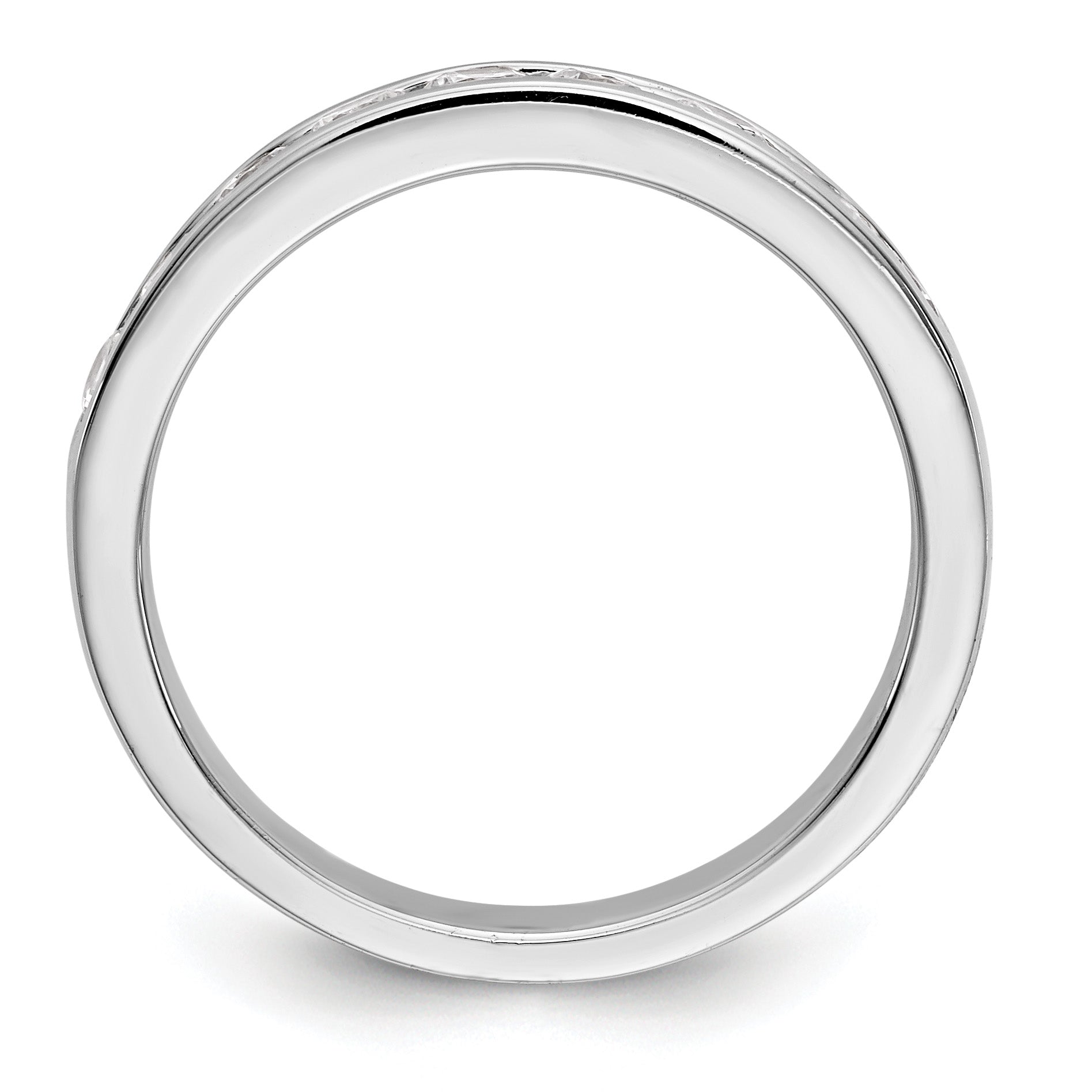 Platinum 9-Stone 3/4 carat Round Diamond Complete Channel Band Secondary image