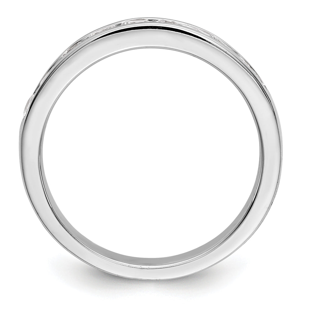 Platinum 9-Stone 3/4 carat Round Diamond Complete Channel Band