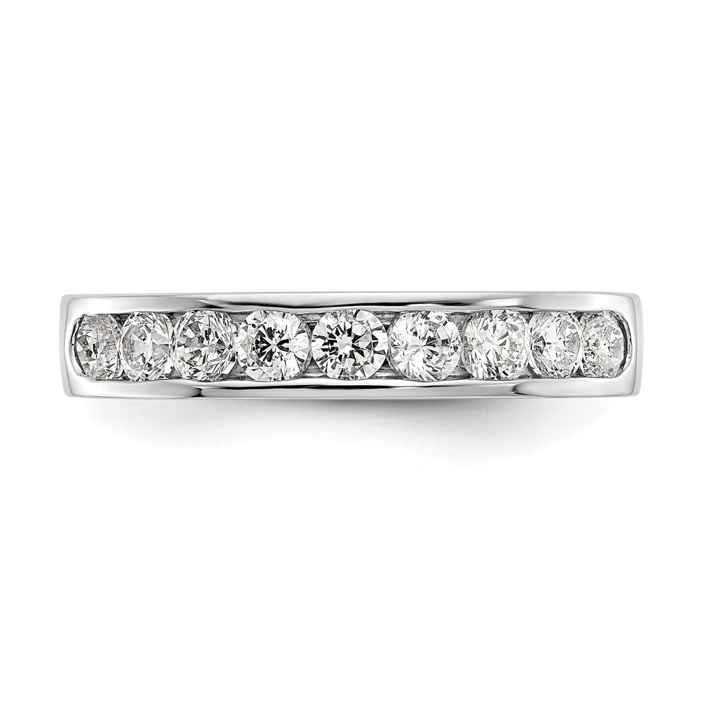 Platinum 9-Stone 7/8 carat Round Diamond Complete Channel Band