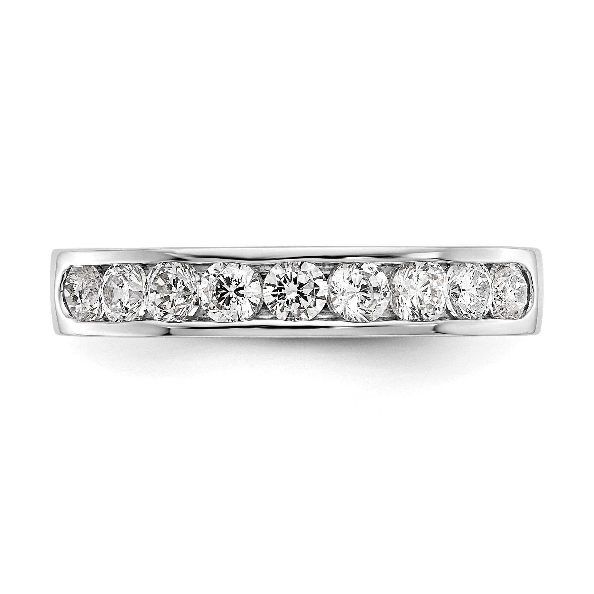 Platinum 9-Stone 7/8 carat Round Diamond Complete Channel Band