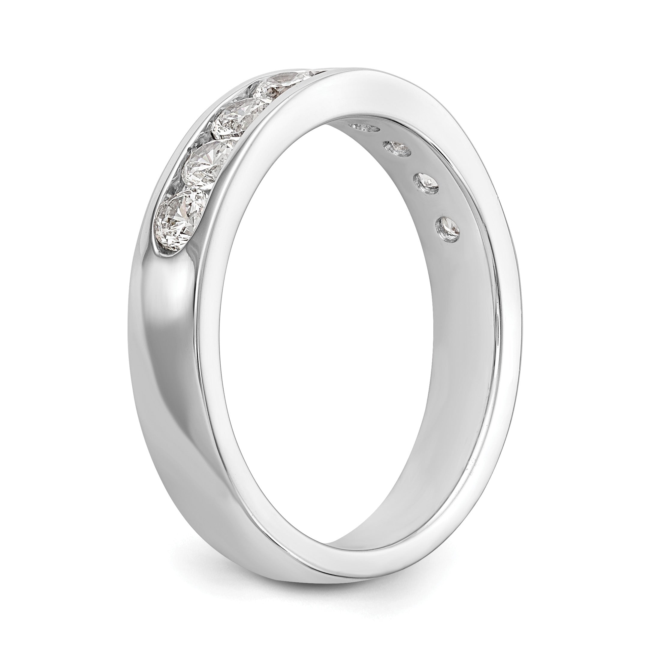 Platinum 9-Stone 3/4 carat Round Diamond Complete Channel Band