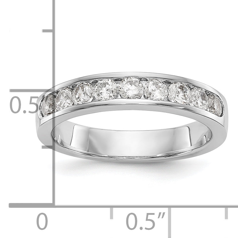 Platinum 9-Stone 7/8 carat Round Diamond Complete Channel Band