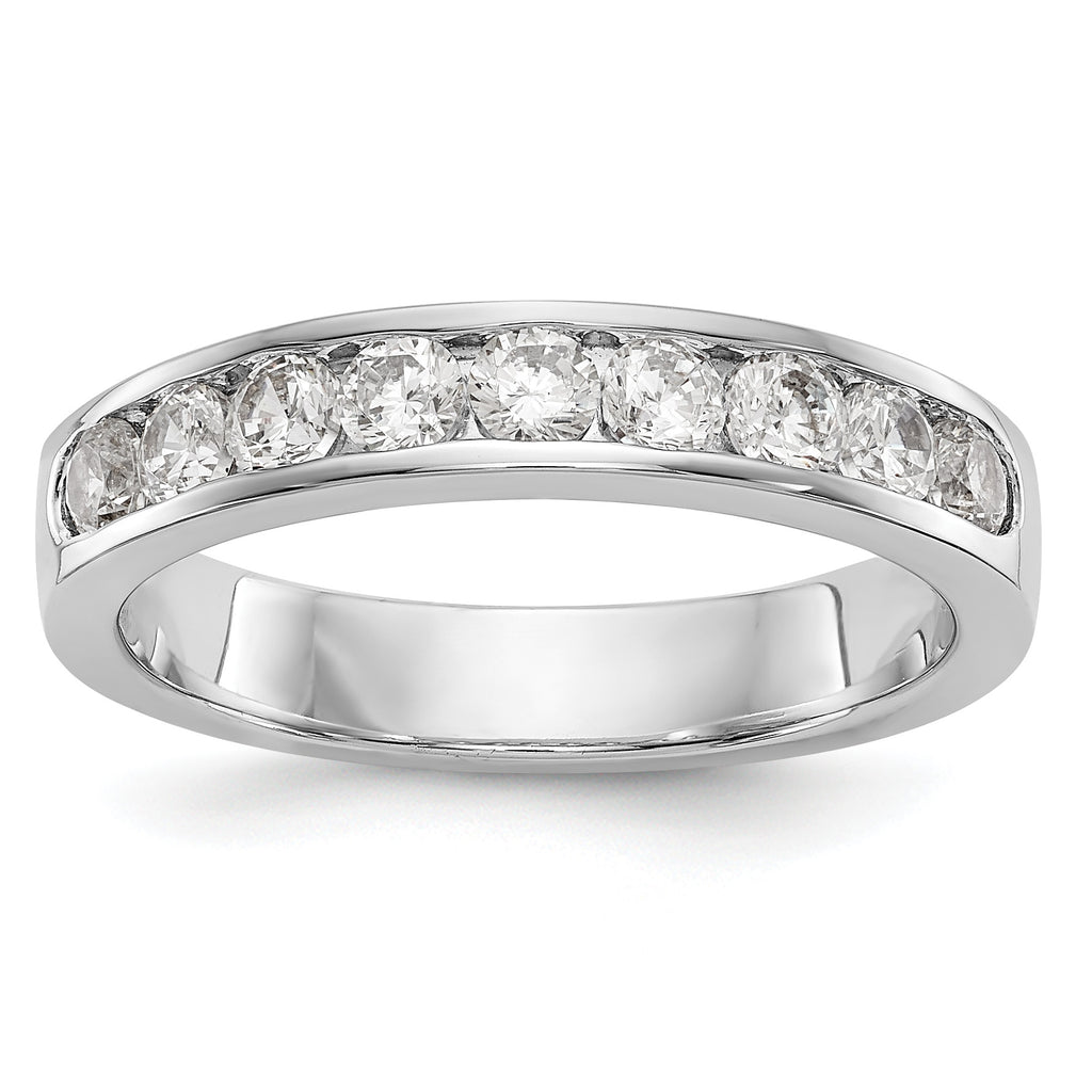 Platinum 9-Stone 7/8 carat Round Diamond Complete Channel Band