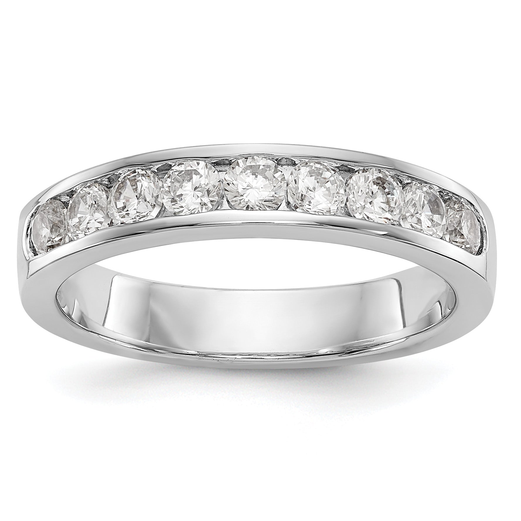 Platinum 9-Stone 7/8 carat Round Diamond Complete Channel Band