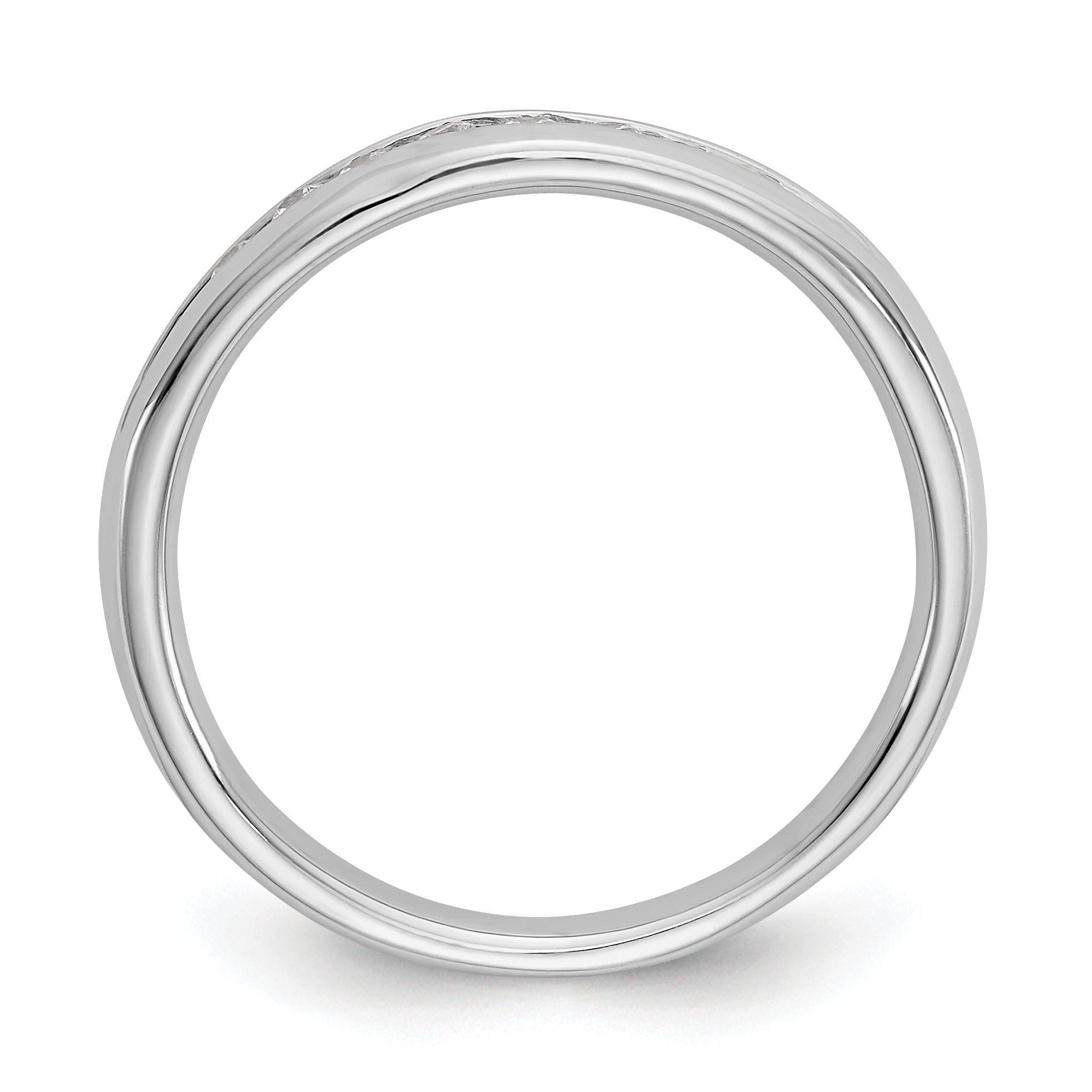 14k White Gold 1/5 carat Lab Grown Diamond VS/SI+ G+ Nine Stone Complete Fashion band