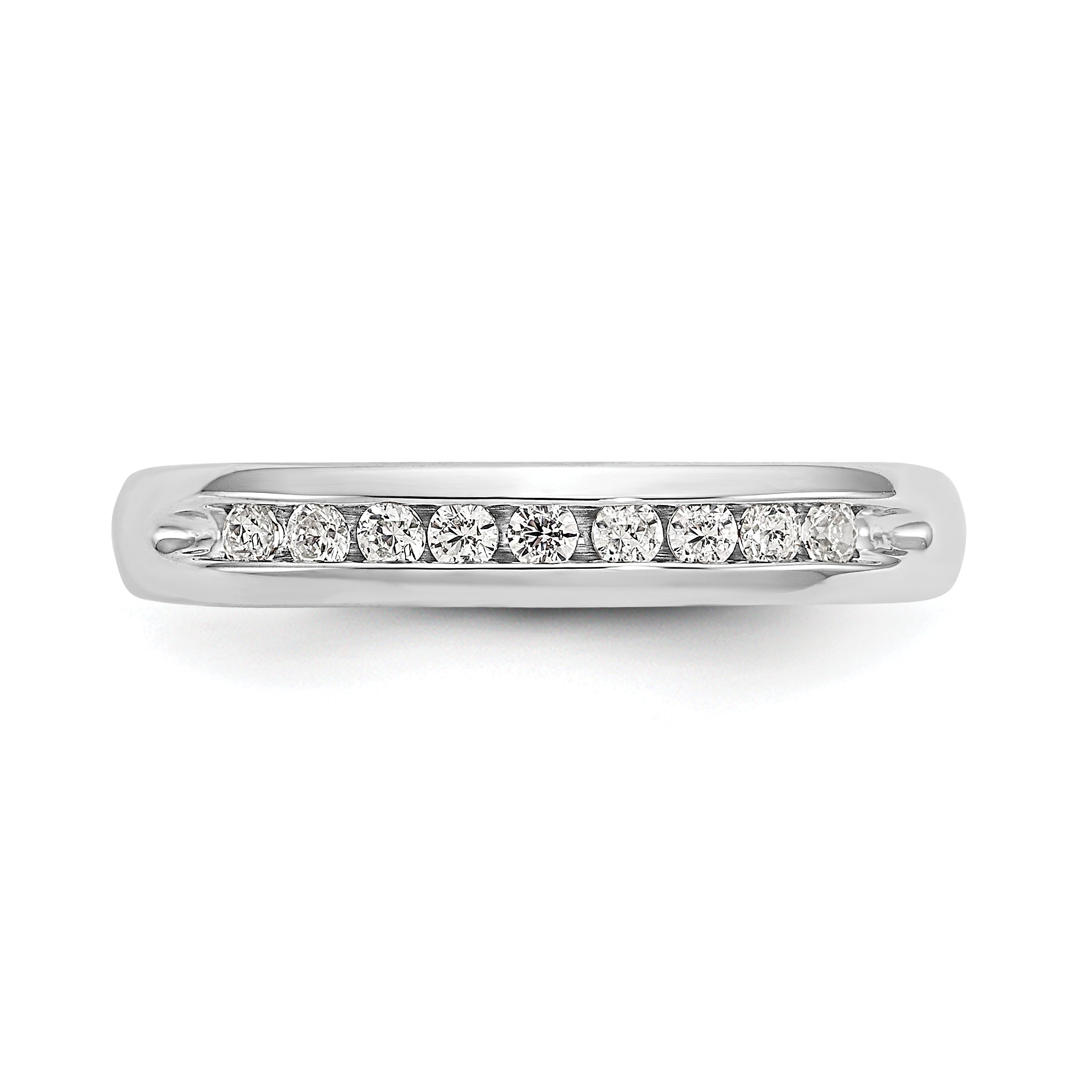 14k White Gold 1/5 carat Lab Grown Diamond VS/SI+ G+ Nine Stone Complete Fashion band