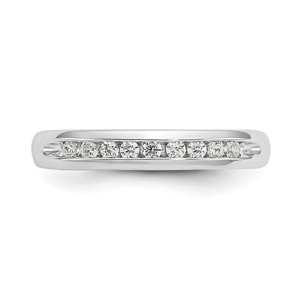 14k White Gold 1/5 carat Lab Grown Diamond VS/SI+ G+ Nine Stone Complete Fashion band