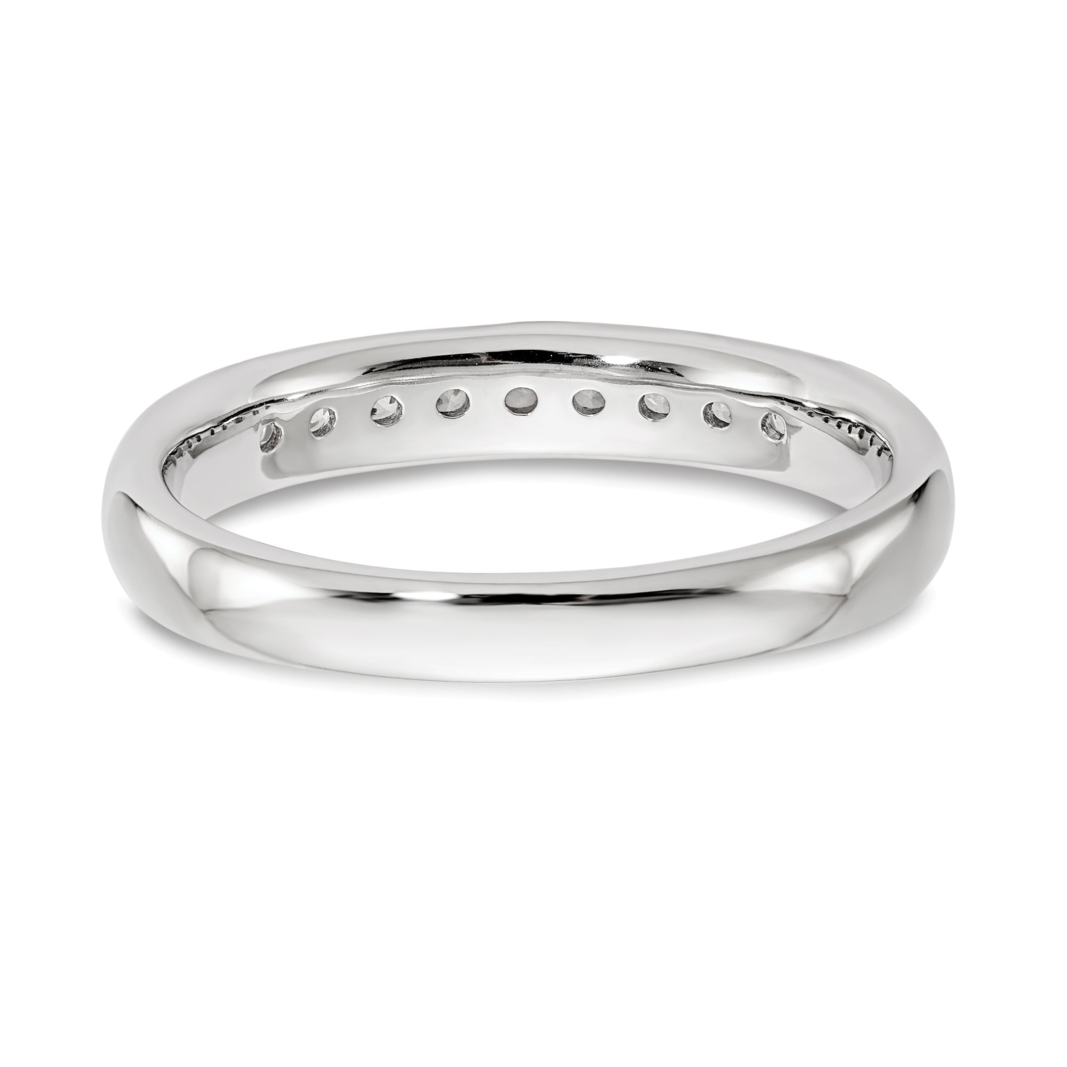 14k White Gold 1/5 carat Lab Grown Diamond VS/SI+ G+ Nine Stone Complete Fashion band