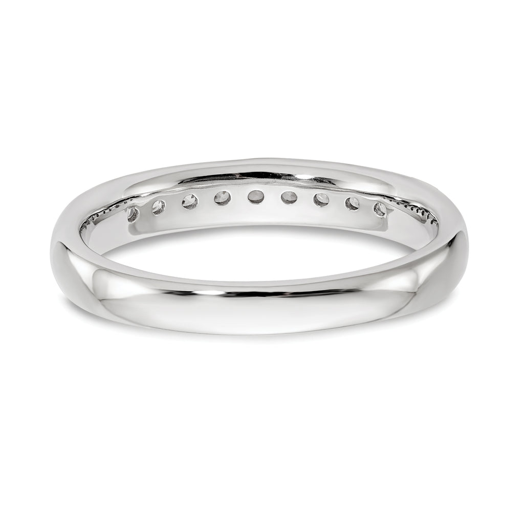 14k White Gold 1/5 carat Lab Grown Diamond VS/SI+ G+ Nine Stone Complete Fashion band