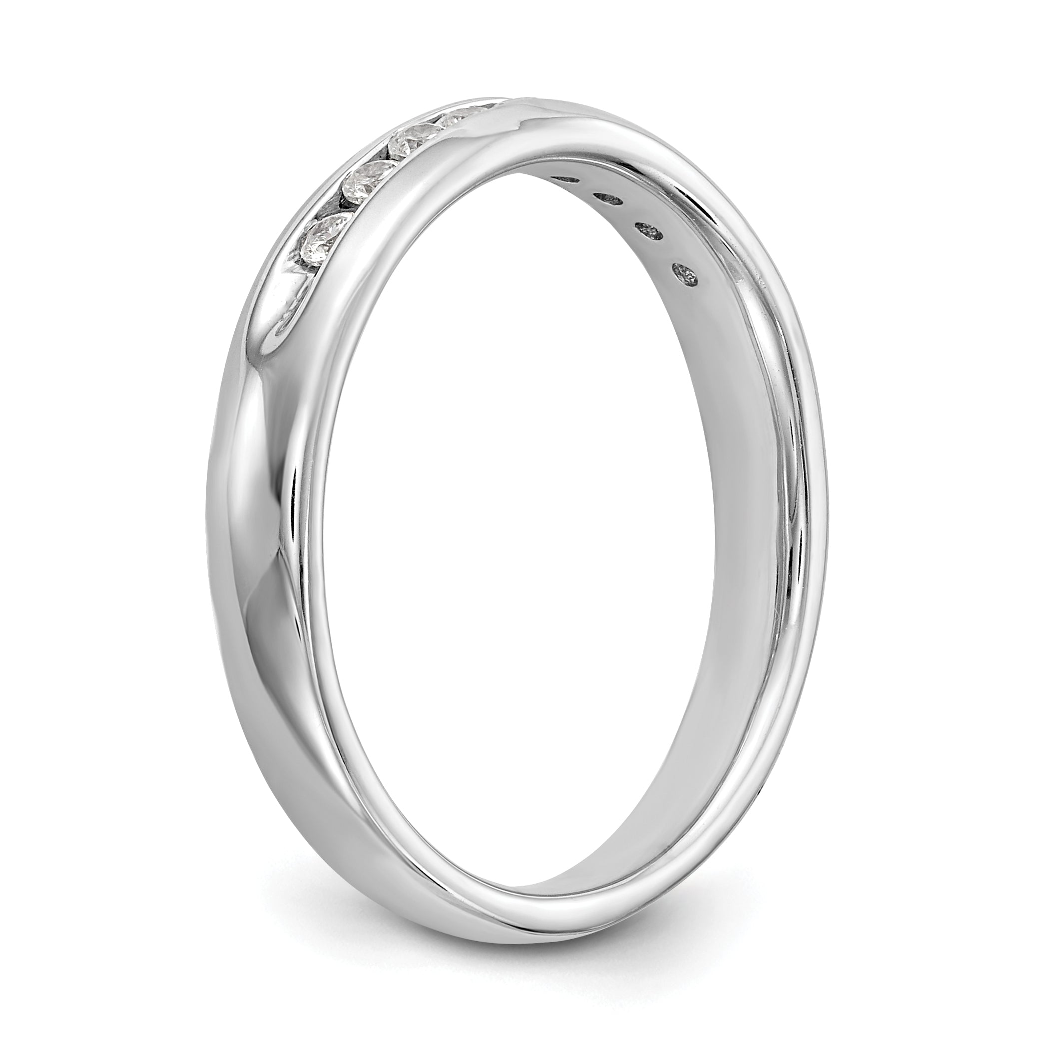 14k White Gold 1/5 carat Lab Grown Diamond VS/SI+ G+ Nine Stone Complete Fashion band