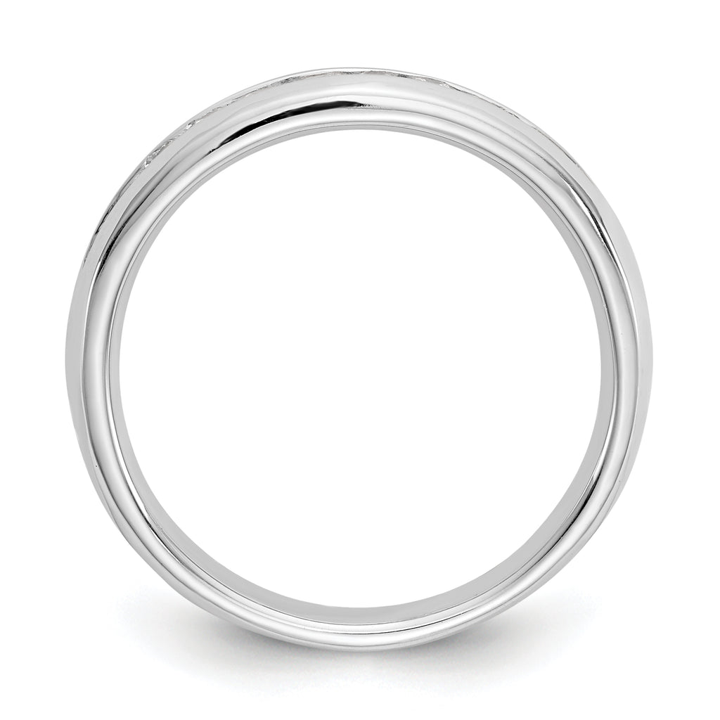 14k White Gold 1/5 carat Lab Grown Diamond VS/SI+ G+ Nine Stone Complete Fashion band
