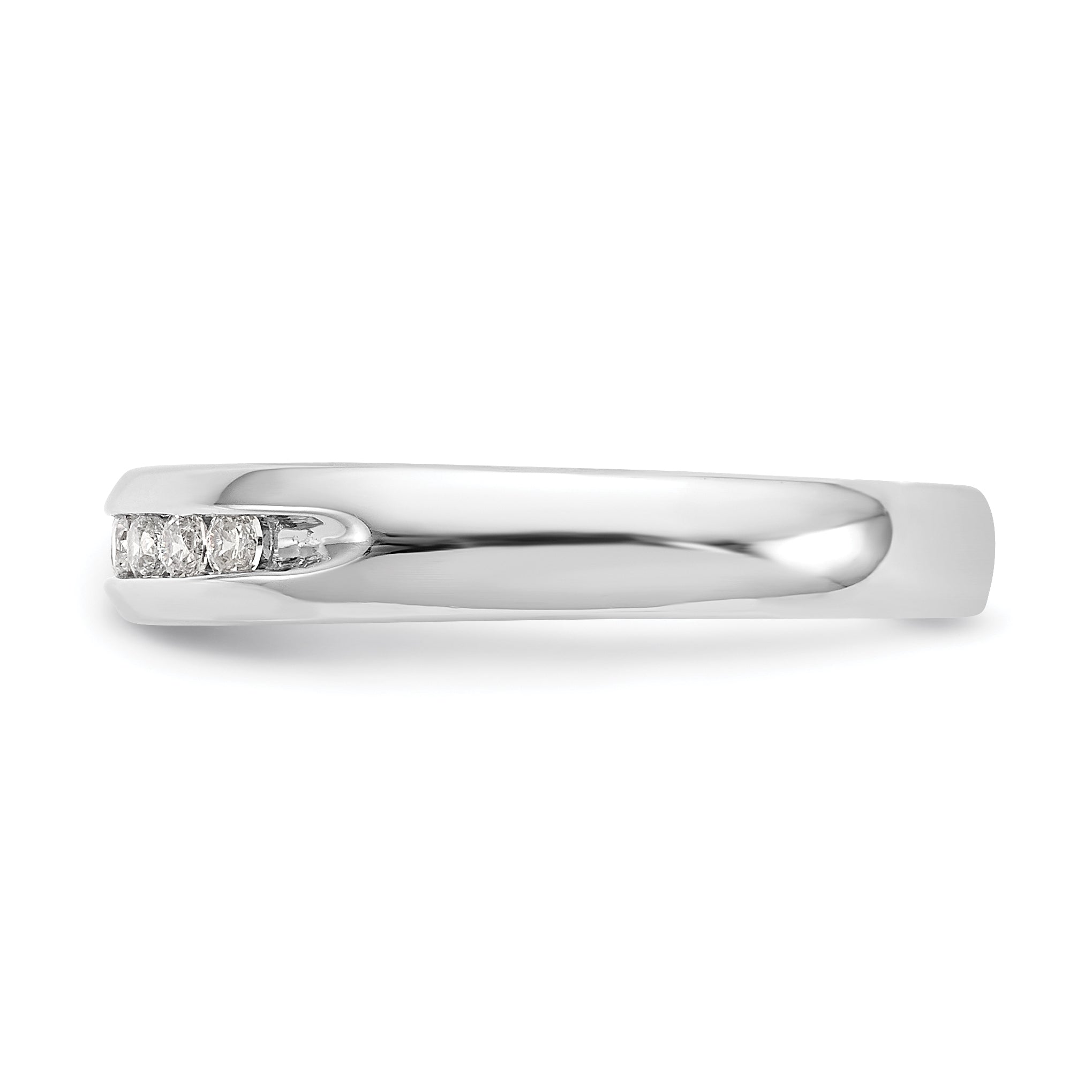 14k White Gold 1/5 carat Lab Grown Diamond VS/SI+ G+ Nine Stone Complete Fashion band
