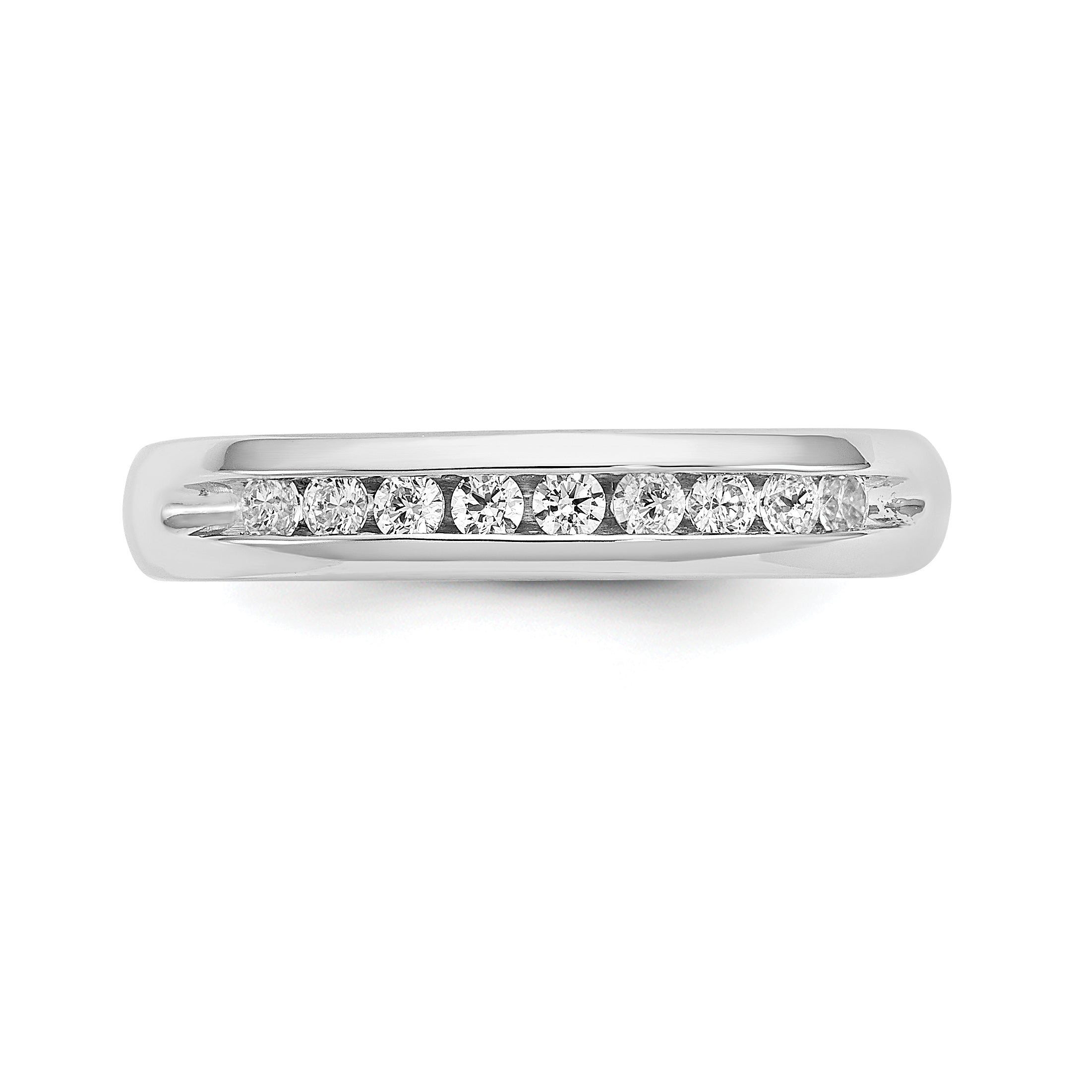 14k White Gold 1/5 carat Lab Grown Diamond VS/SI+ G+ Nine Stone Complete Fashion band