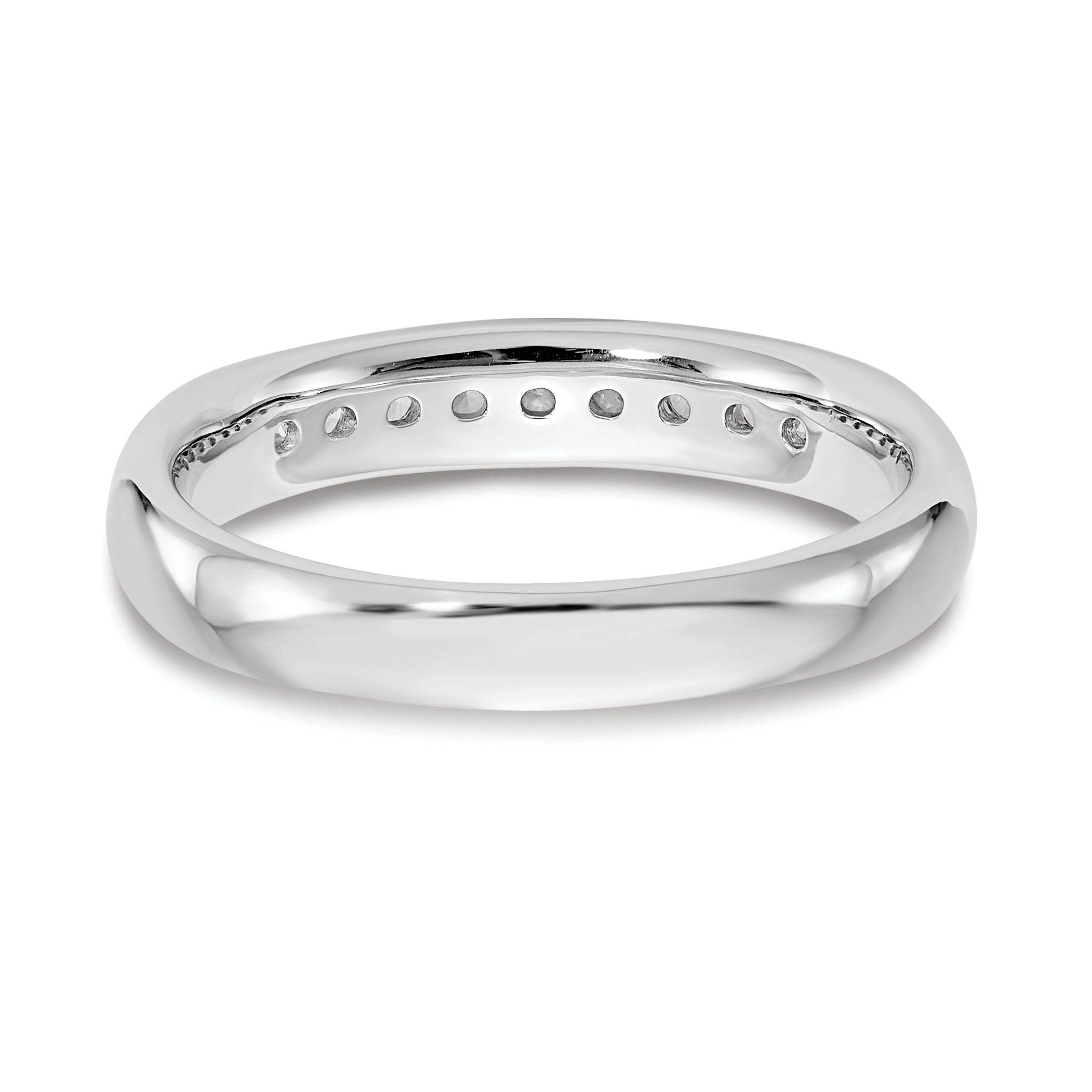 14k White Gold 1/5 carat Lab Grown Diamond VS/SI+ G+ Nine Stone Complete Fashion band